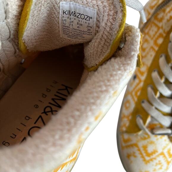 Kim & Zozi Hippie Bling High Top Sneakers Size 10 Yellow - Picture 8 of 12